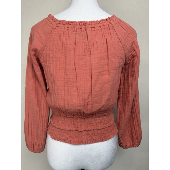 Old Navy Smocked Elastic Waist Top Sz XL 14-16 Long Sleeve CottageCore Peasant - Picture 5 of 12